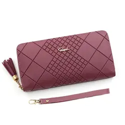 Elegant Women's PU Leather Wristlet Wallet - Large Capacity Coin Purse & Card Holder (Rose Red)