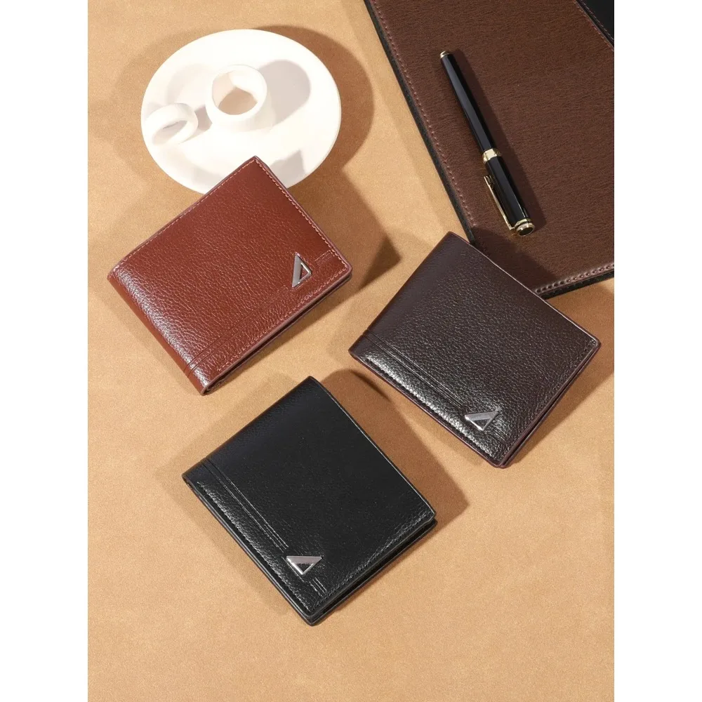 Leather Wallet Men's Wallet Short Money Clip Business Casual Horizontal PU Leather Clip Fashion Large Capacity Soft Leather Wallet 1pc