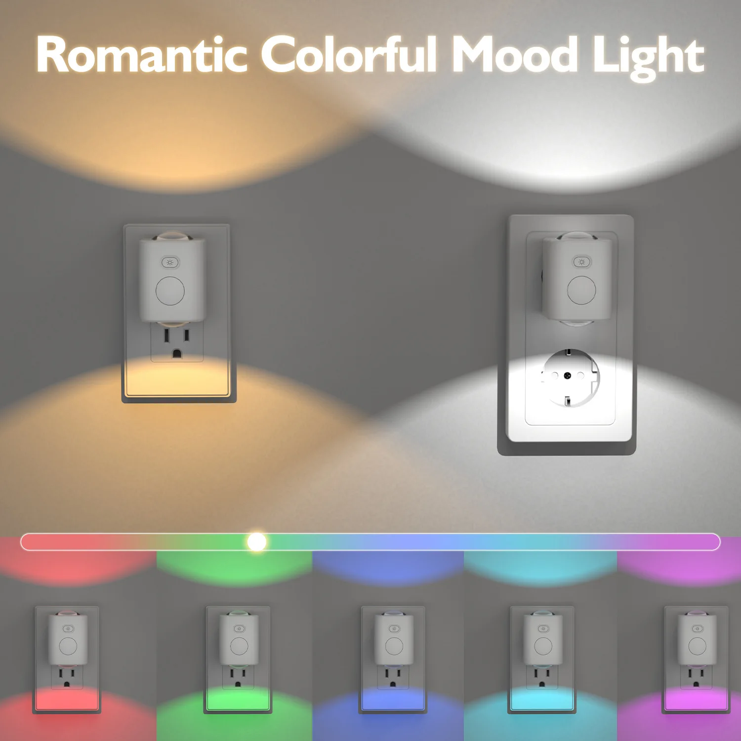 รูปสินค้า ไฟ LED ตรวจจับการเคลื่อนไหว 7 สี ติดผนัง ประหยัดไฟ