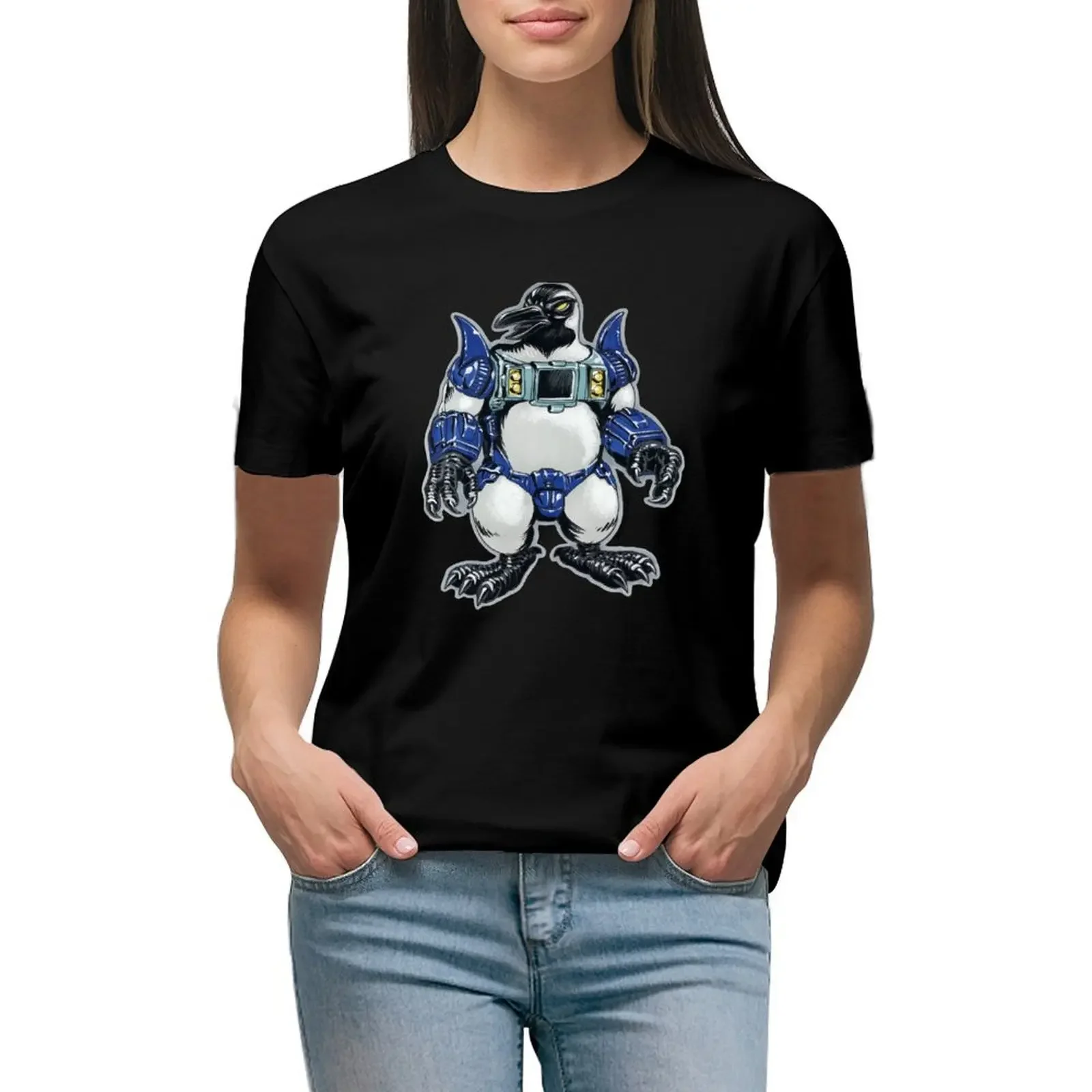 

Warrior Penguin T-shirt oversized summer tops shirts graphic tees designer clothes Women luxury