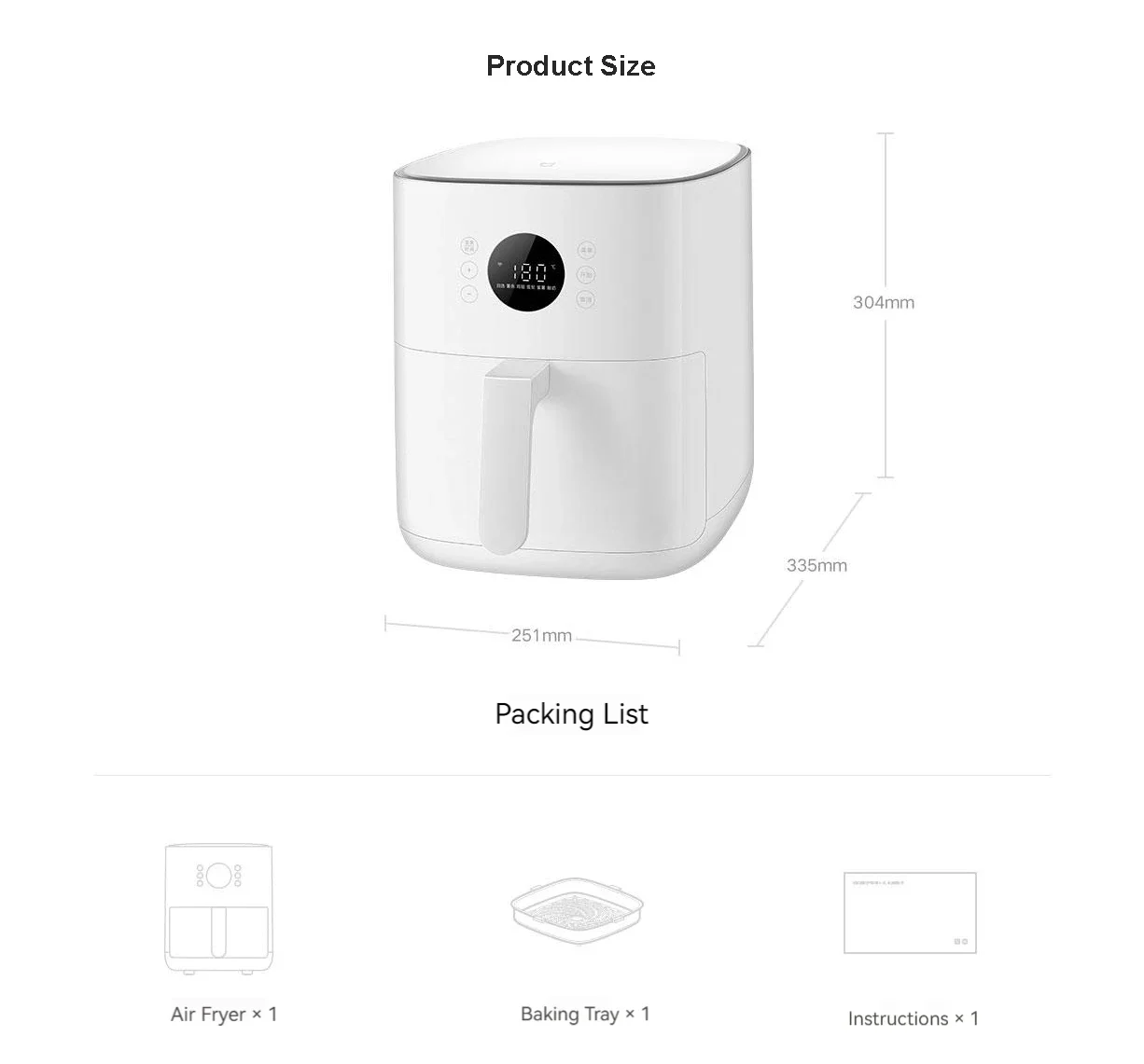 Gadgetoo Xiaomi Mijia Smart Air Fryer 4.5L