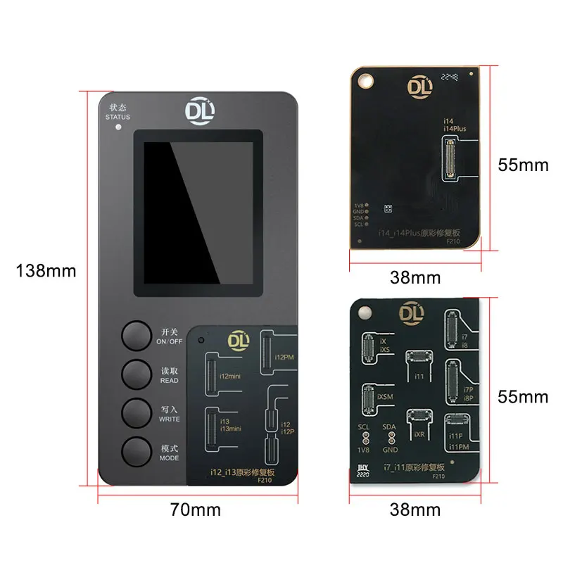 아이폰 8 XS 1112 13 미니 14 프로 15 LCD 화면, DL F210 트루 톤 복구 프로그래머, 오리지널 디스플레이, 컬러 수리 도구, 신제품