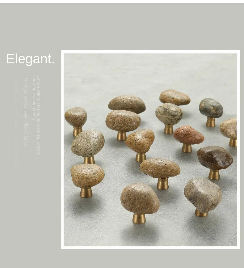 Description Picture 3 of itemNatural Stone + Zinc Alloy Door Handles Unique Kitchen Cabinet Knobs and Handles Wardrobe Furniture Handle Drawer Pulls