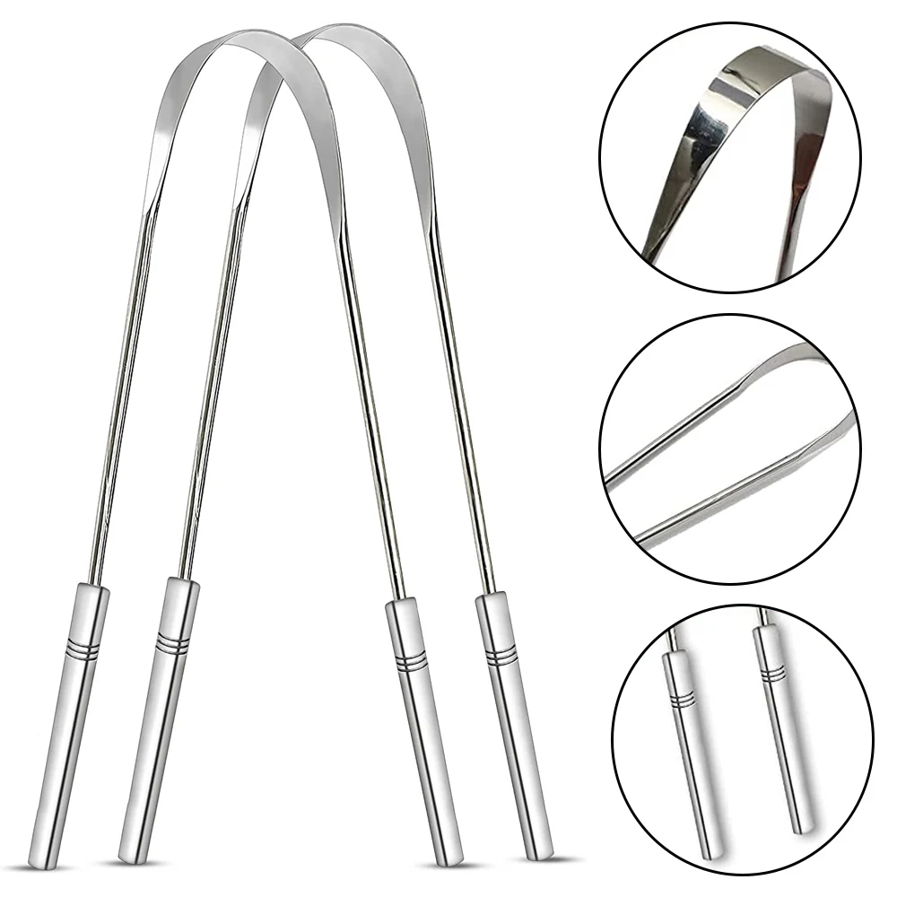 

Tongue Scraper Stainless Steel Tongue Scrubber for Bad Breath Treatment, Easy to Use Tongue Cleaner for Adults Oral Care Tool