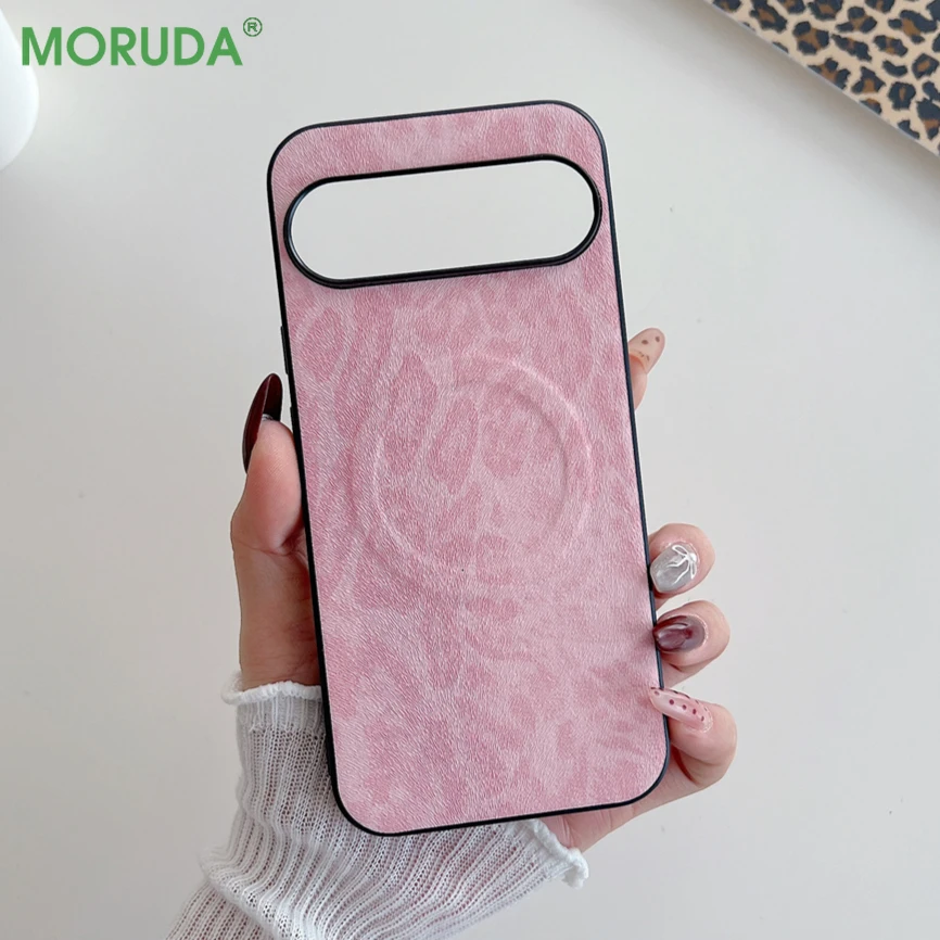 Leopard Print Magnetic Shockproof Case with Wireless Charging Capability