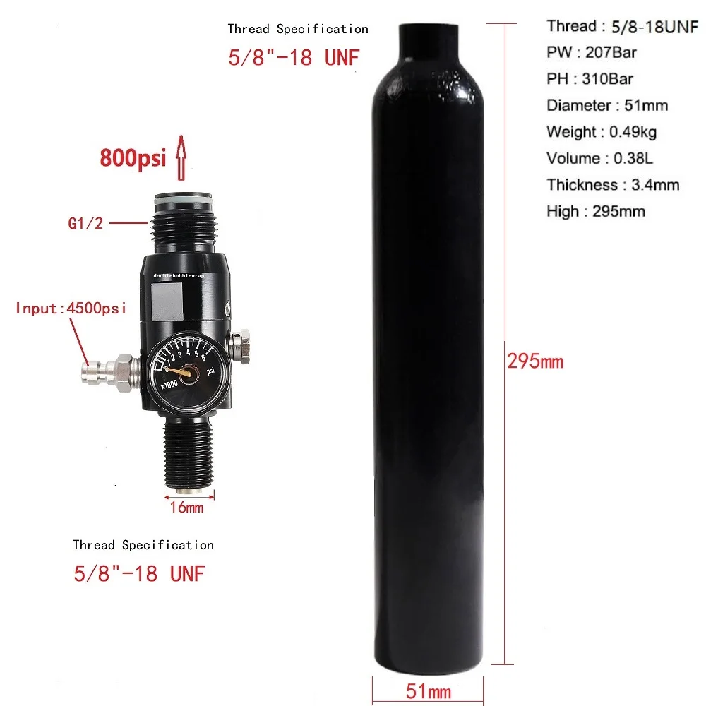 CO2 Tank 0.38L for Aquarium