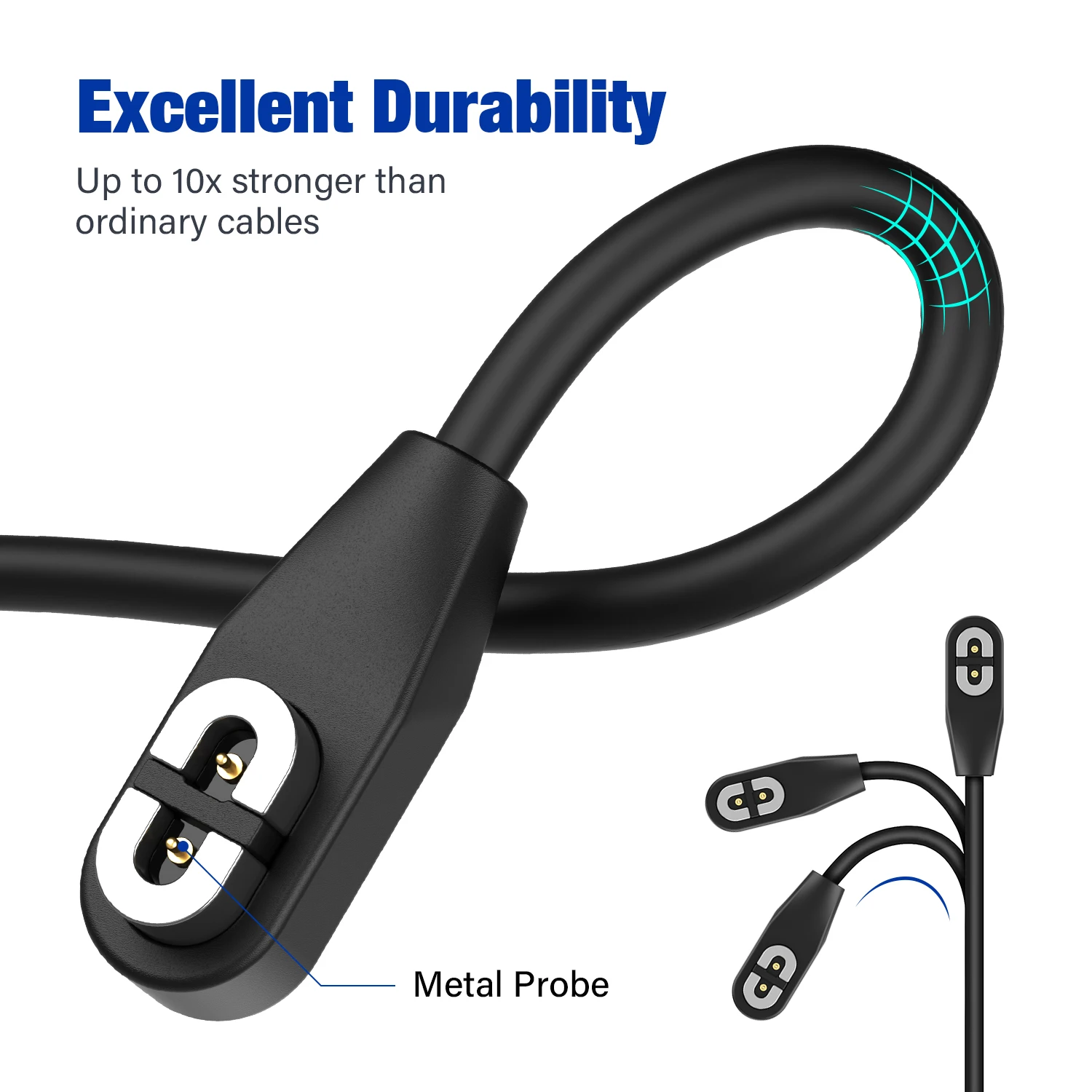 Bone Conduction Headphones Charger for Aftershokz Aeropex AS800/ S803/ S810 Shokz OpenRun Pro Magnetic USB/Type-C Charging Cable