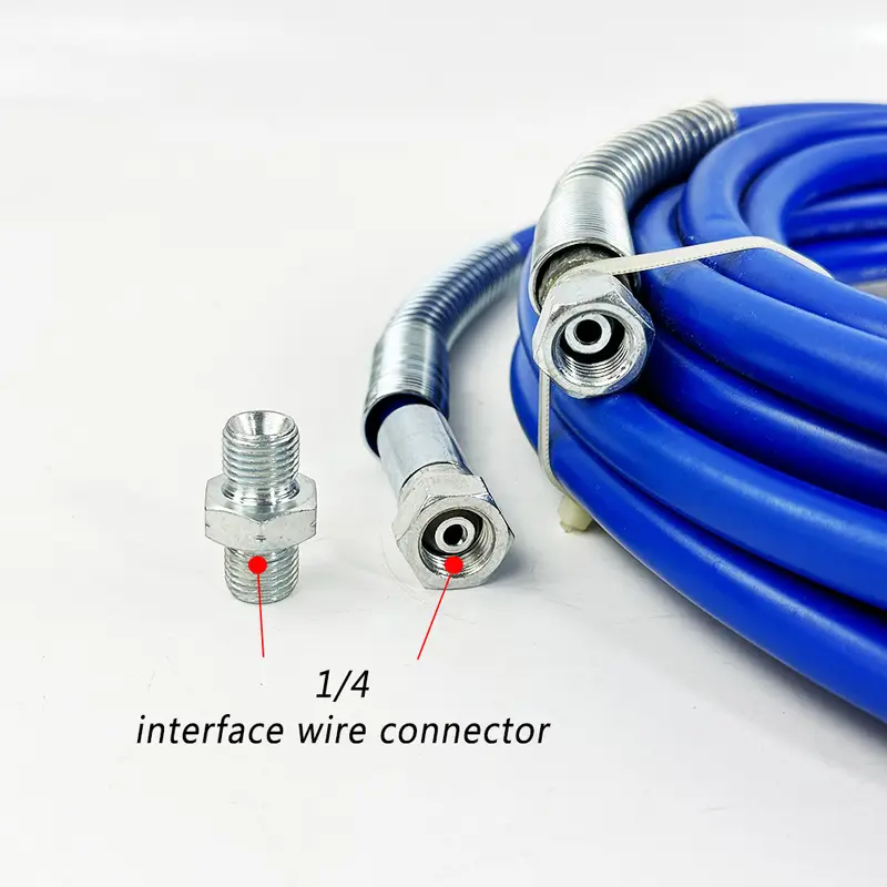Blue Double layer Braided Spray Pipe 5800PSI 1/4 inch 0.5M-13M Super strong Airless Spray Nozzle Spare Parts Connection Pipe - Image 4