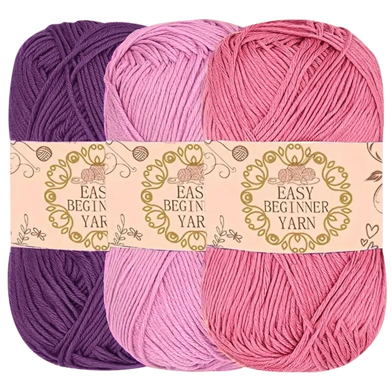 고품질 프리미엄 원사 3개 - 컬러 원사(4가닥), 작은 공예품 제작에 적합, 초보자에게 적합