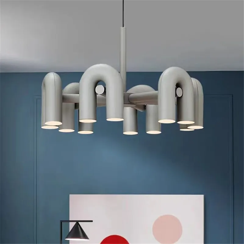 Cirkus chandelier Creative rotatable tube light Living Room Office Bar restaurants U Shape Lamps Indoor dinning table lights led chandelier ceiling chandelier art lighting fixtures
