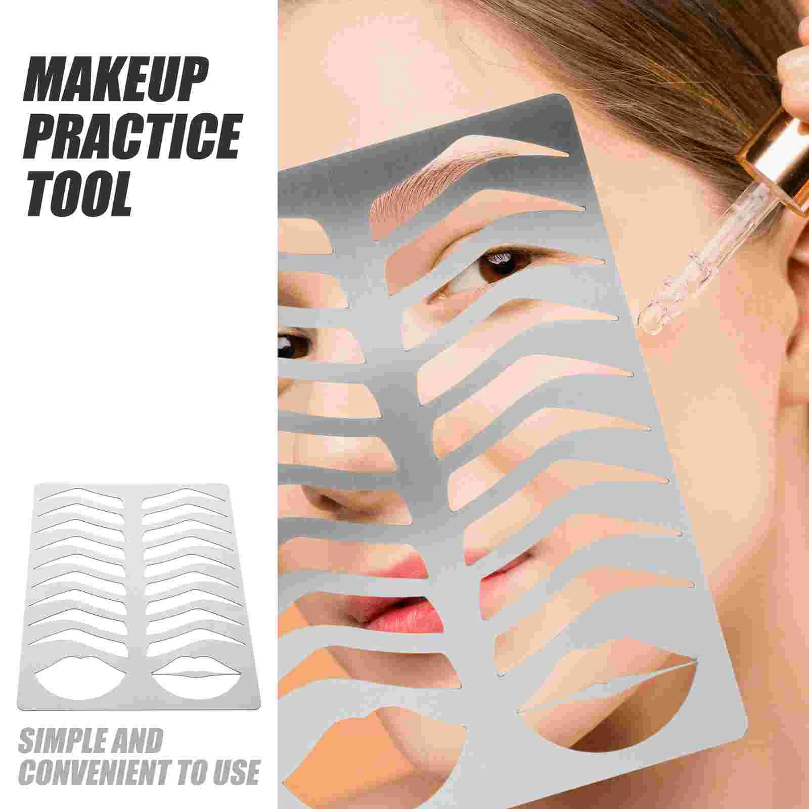 Eyebrow Template Practice Tool Shaping Mold Lip Stencil Stainless Steel Draw Board Metal Shape 3