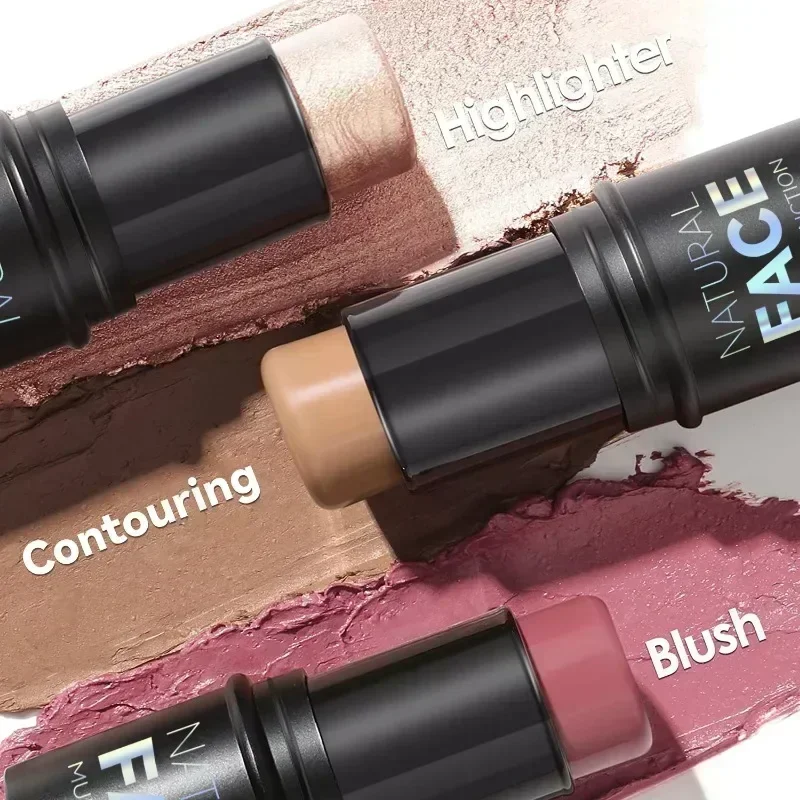 Multifunctional Makeup Waterproof Contouring Bronzer Highlighters Stick Glitter Silky Nose Shadow