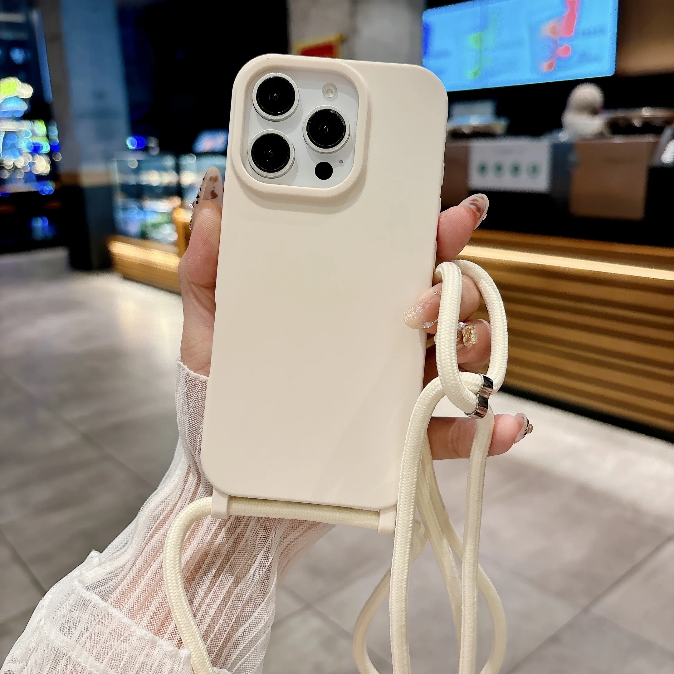 Adjustable Crossbody Lanyard Strap Phone Case with Air Necklace Feature