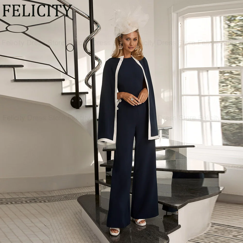 

FELICITY 2 Piece Jumpsuit Elegant Mother of the Bride Dress 2024 Wedding Guest Dresses Pant Suit Buttons Prom Party Evening Gown