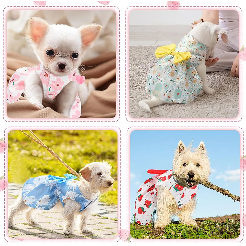 Dog Dress Floral Princess Dress For Spring Summer Puppy
