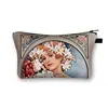 Oil Painting By Alphonse Mucha Print Cosmetic Case Women Makeup Pouch Lipstick Storage Toiletry Bags Ladies Cosmetic Washing Bag 3
