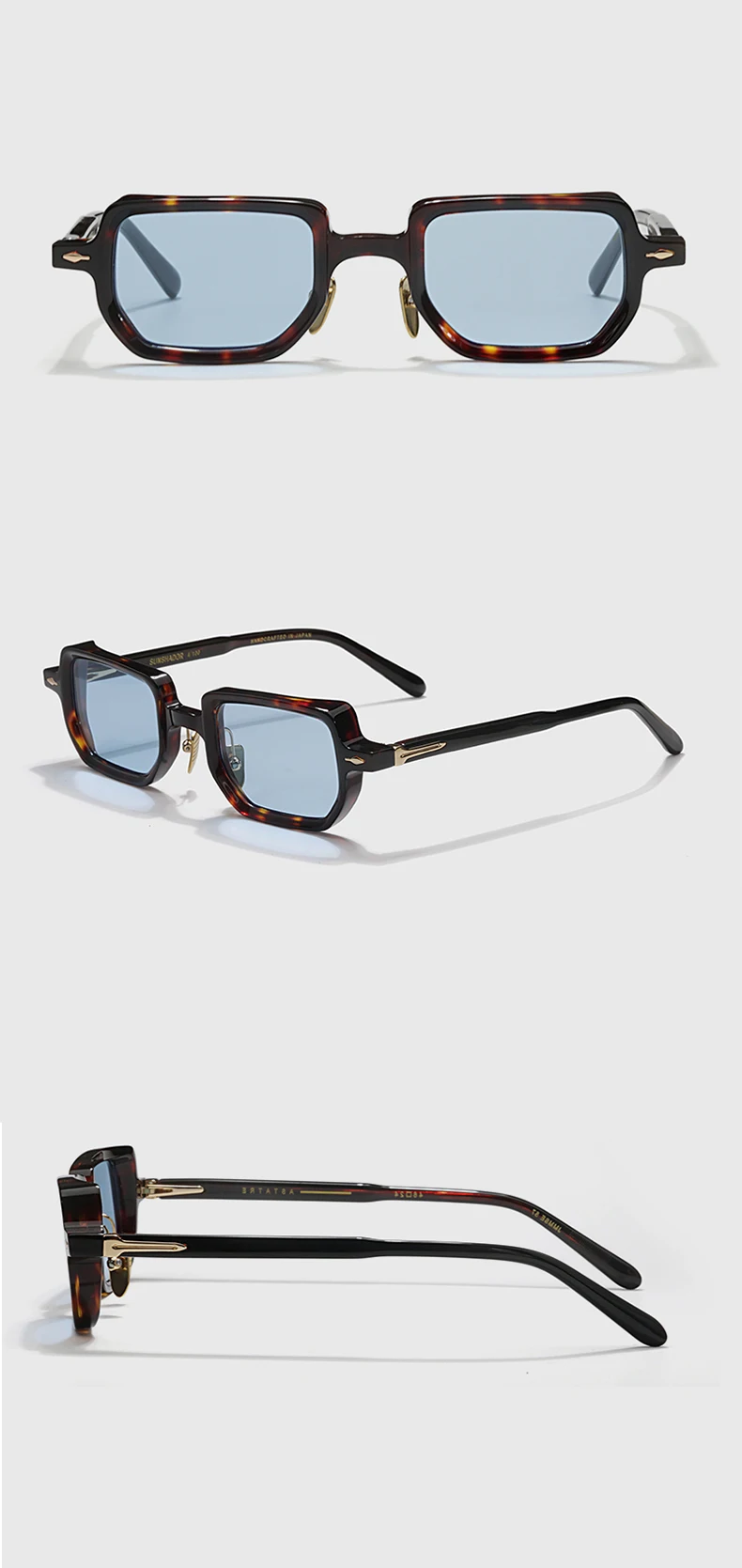 Luxusmarken-Sonnenbrille, handgefertigt, aus Schildpatt-Acetat, UV400, SASTATRE-Brille, Herrenmode, klassische Sonnenbrille, kann mit Logo graviert werden. – Detail 14