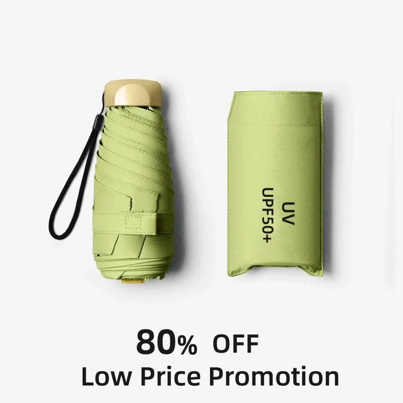 Sunscreen flat five fold umbrella pocket sun umbrella rain umbrella small and portable ultra light mini umbrella mini umbrella,folding umbrella,mini sun umbrella,sun umbrella