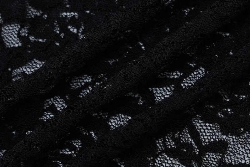 Lace See-Through Printed Long Dress Female Hollow Out Slim High Waist Solid Dress Sexy Club Clothes Ladies Maxi Dress 2025