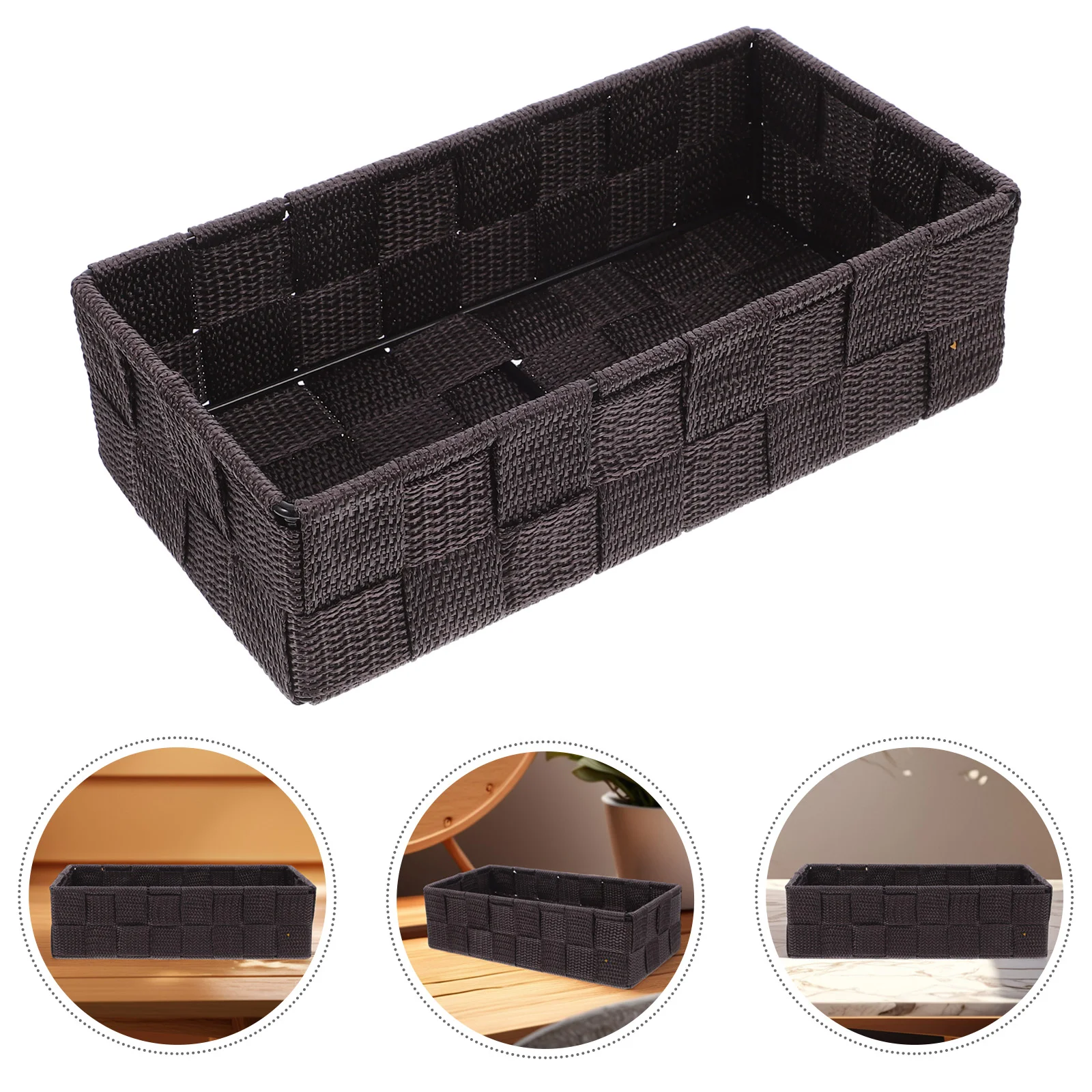 Multifunctional Nylon Fabric Storage Basket Desktop ganizer Woven Tray Shelves Square Containers Bathtub Trays Rattan Napkin