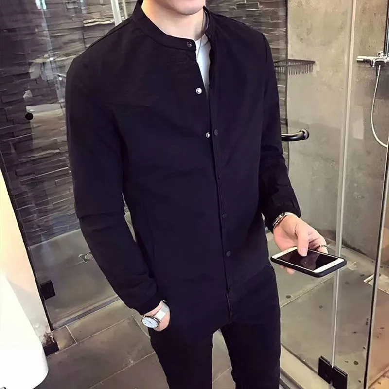 Spring Autumn KPOP Fashion Style Harajuku Slim Fit Tops Loose Casual All Match Outerwear Solid Button Zipper Long Sleeve Jacket