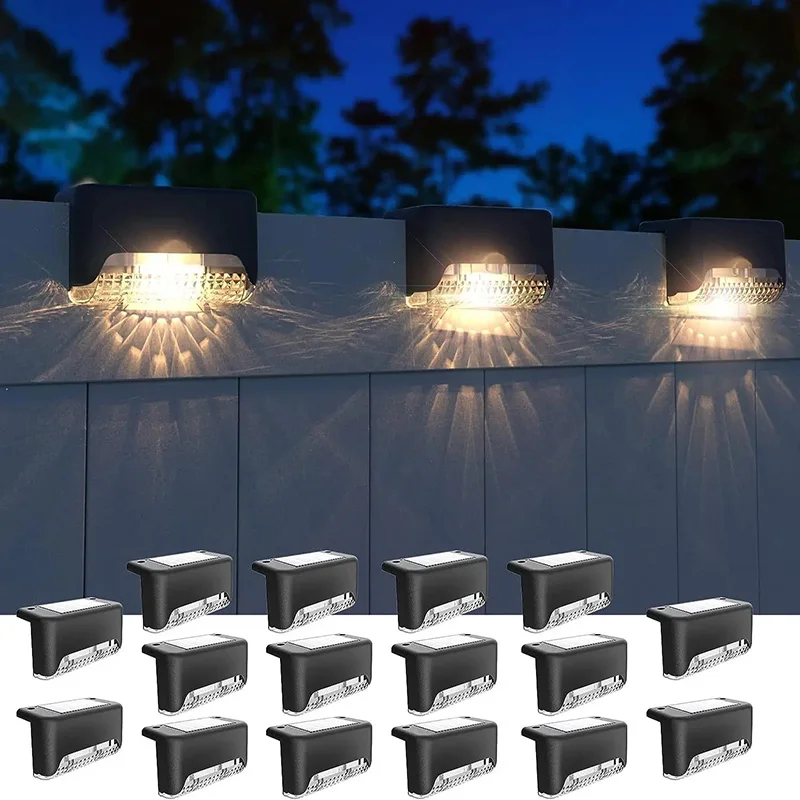 Outdoor Stair LED Solar Street Lamp Waterproof Garden Step For Yard Railing Fence Pathway Patio Lawn Decoration led street lamp,solar garden lights,led lamp
