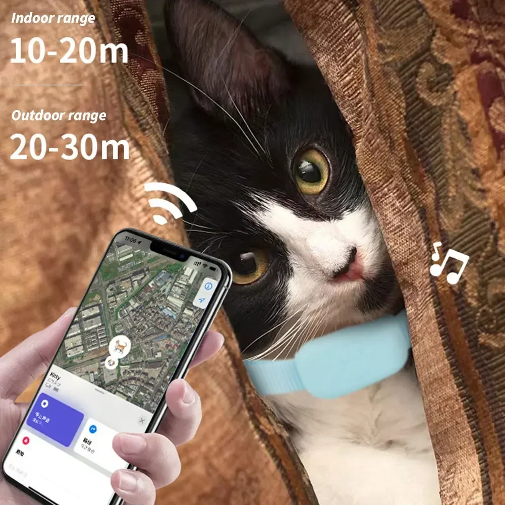 Bluetooth Smart Pet Locator Waterproof Anti-Lost Location Tracker Collar For Cats Dogs Positioning Tracker Locating Waterproof