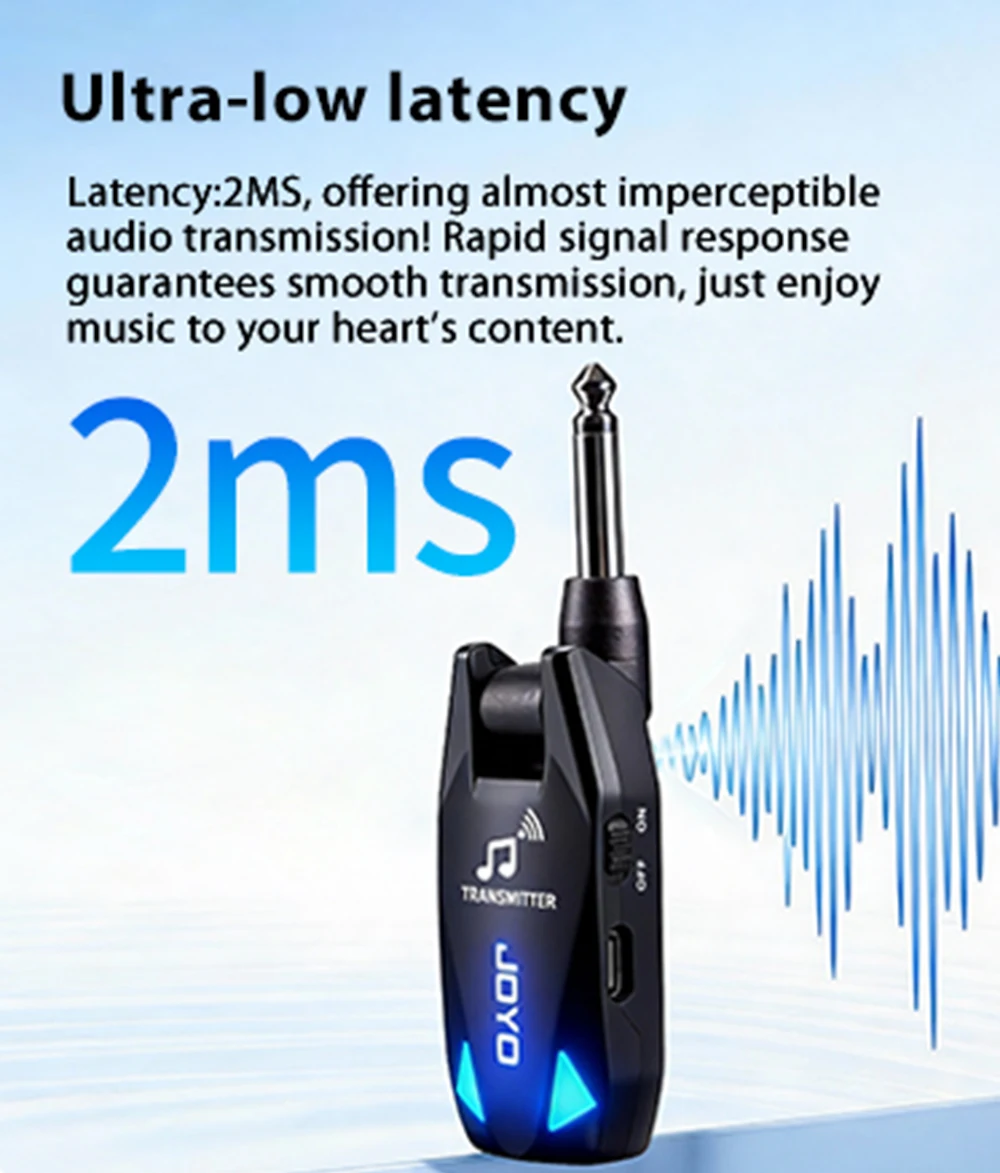 JW-08 Wireless Audio Transmitter Receiver UHF Anti-interference Band 2MS Low Lat