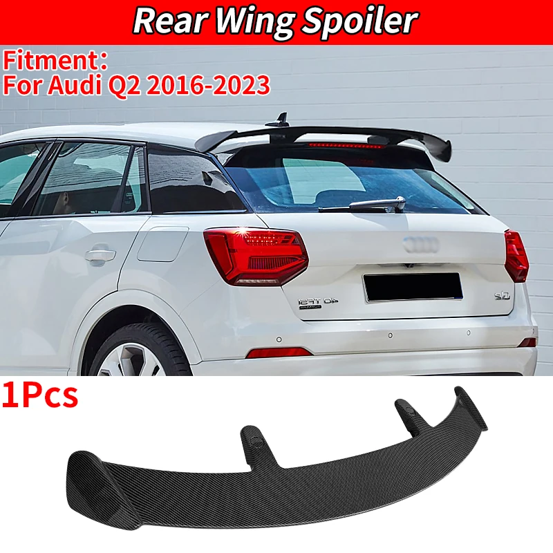 Car Rear Spoiler For Audi SQ2 GA 2018 2019 2020 2021 2022 2023, Car Boot Spoiler Roof Spoiler Wing Lip Spoiler Body Kits Car Accessories, Carbon Fibre Look