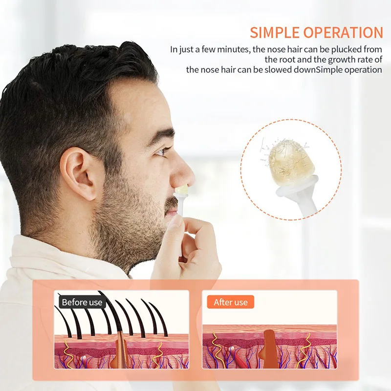 Nose Wax Kit Painless Nose Hair Removal Wax Kit Home Beauty Nose Ear Depilator Waxing Tools Ear Lips Hair Cleaning Wax Beads Set Safety