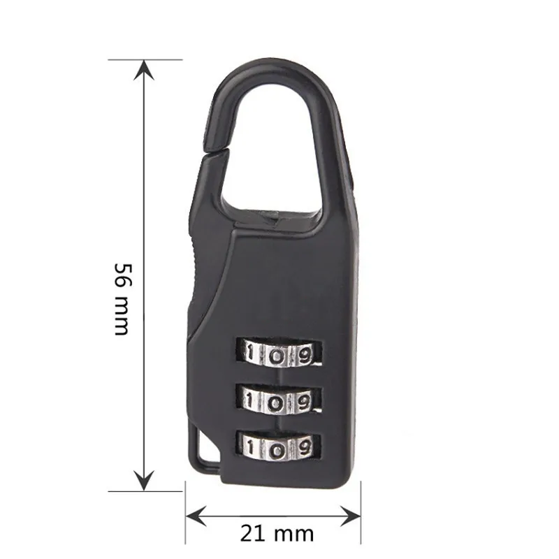 Portable Alloy Mini Lock Padlock Outdoor Travel Luggage Zipper Backpack Handbag Safe Anti-theft Combination Code Number Lock