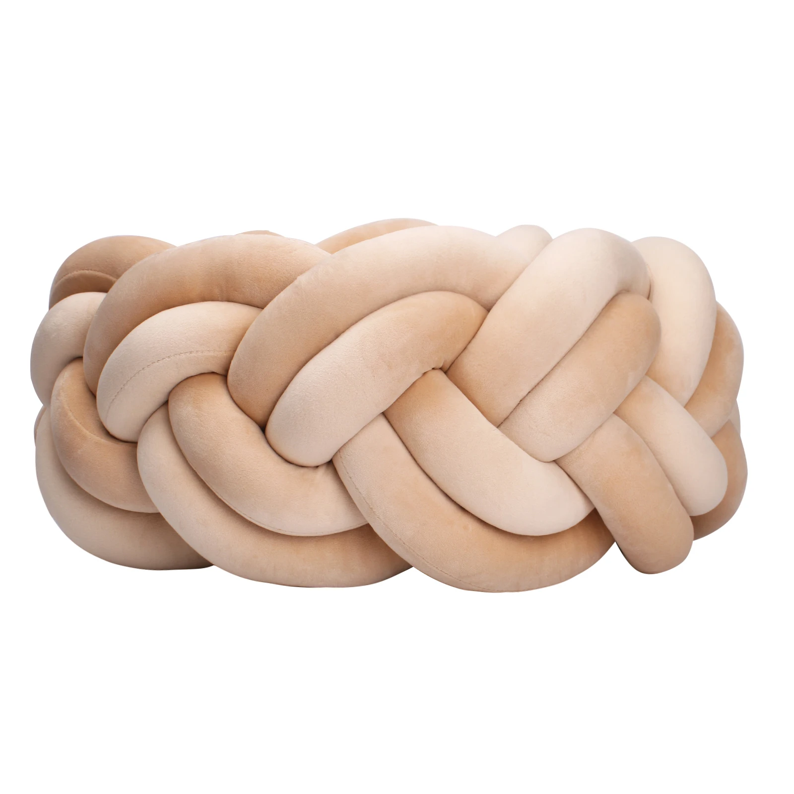 2M Baby Bed Bumper Knotted Braided Handmade Soft Pillow Pad Cushion Nursery Cradle Infant Room Long Knotted Braid Pillow
