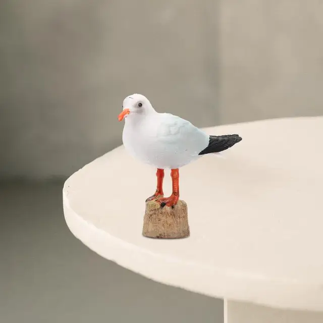 Statua Di Gabbiani In Resina Per Esterno - Decorazione Realistica Per Giardino, Casa O Ufficio, 2 Modelli A Scelta (In Piedi O Accovacciati)