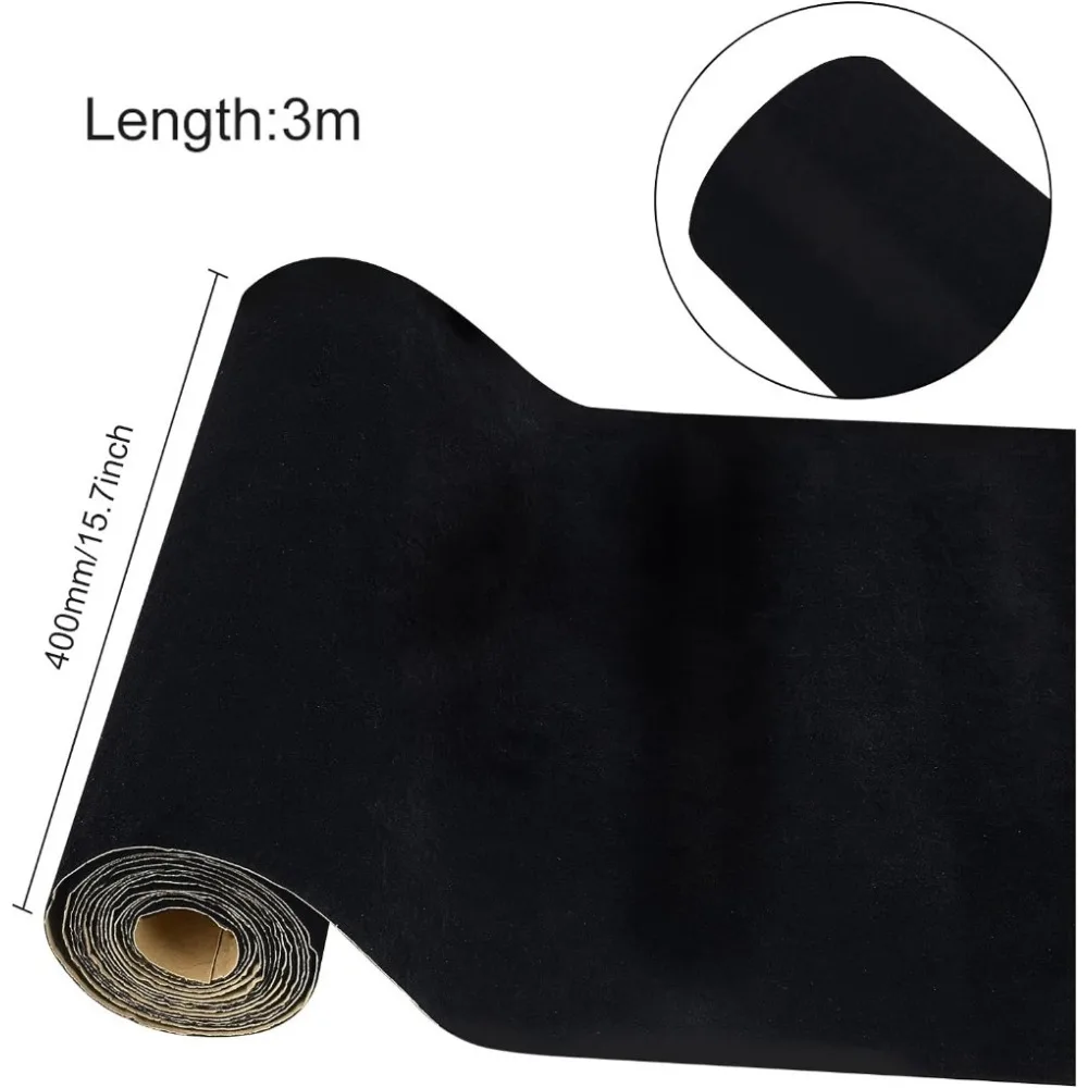 15.7 x 118 블랙 자체 접착 벨벳 몰려 들고 시트 벨벳 패브릭 서랍 라이너 보석 장식 0.6mm 두께