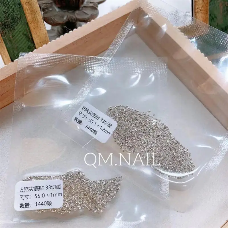 반짝이는 모조 뾰족한 바닥 드릴링 파일, 반짝이는 주얼리, 날카로운 바닥 주얼리, 네일 액세서리