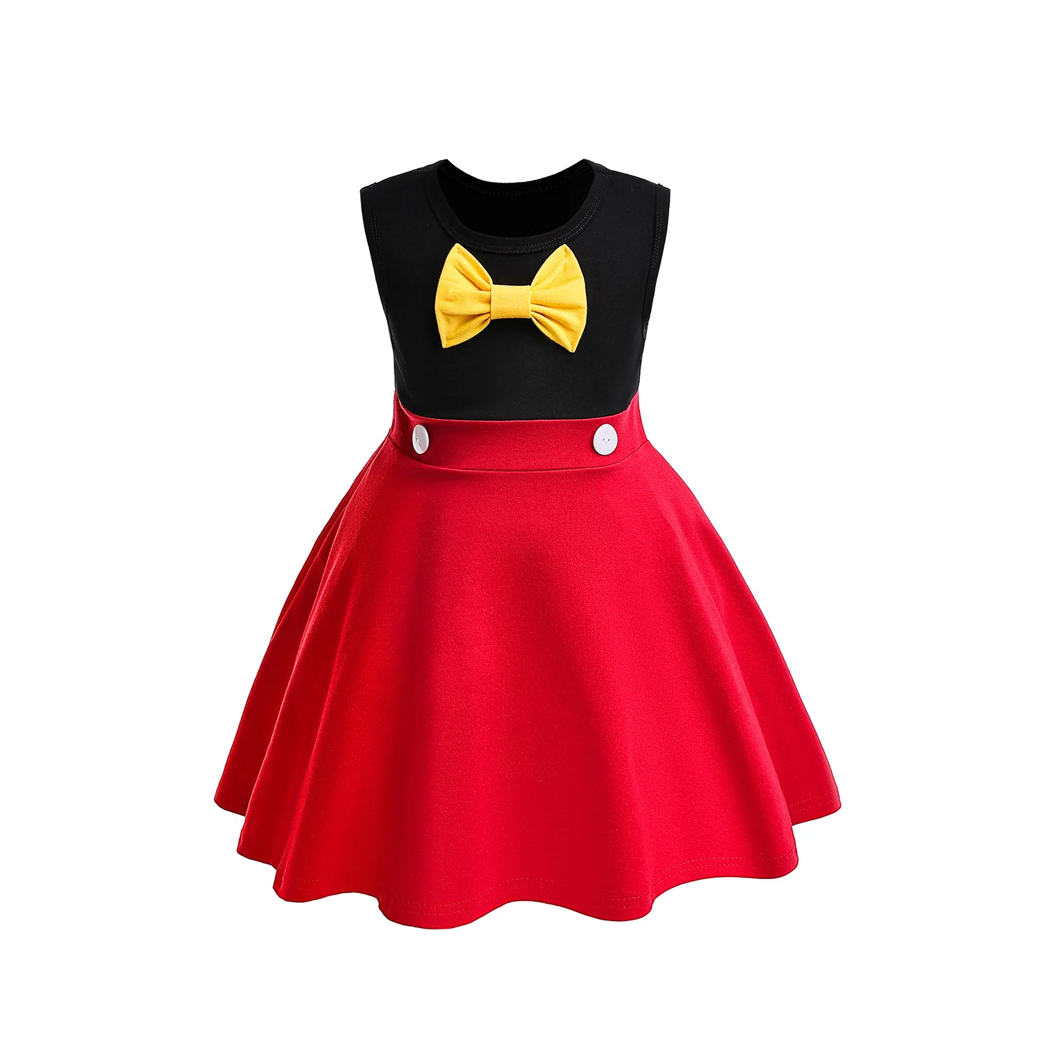 thumbnail image 5 of Vestidos informales sin mangas para niña, ropa de fiesta de princesa para niña de 2 a 8 años, Vestidos diarios elegantes en contraste, 3 piezas, verano 2024, 5 of 5