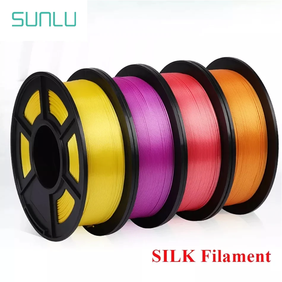 SUNLU SILK PLA Filament 1KG For 3D Printer 1.75MM SILK Texture PLA No Knots No Bubble Eco-Friendly Biodegradable Low Shrinkage