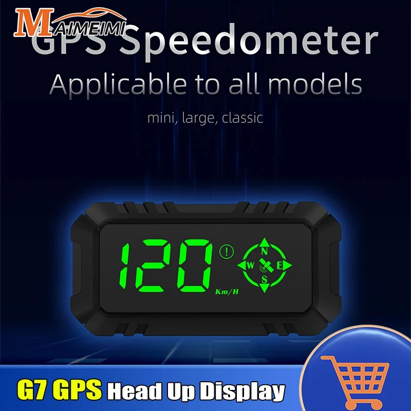 MH G7 GPS For HUD Display Speedometer Digital Car Head-Up Display Over-speed Alarm Universal For Bike Motorcycle Auto Projector