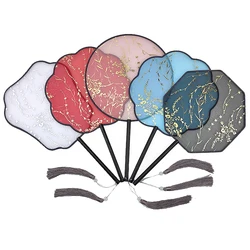 Éventail chinois à long manche, rond et transparent, accessoire de danse classique hanfu cheongsam, 2021 