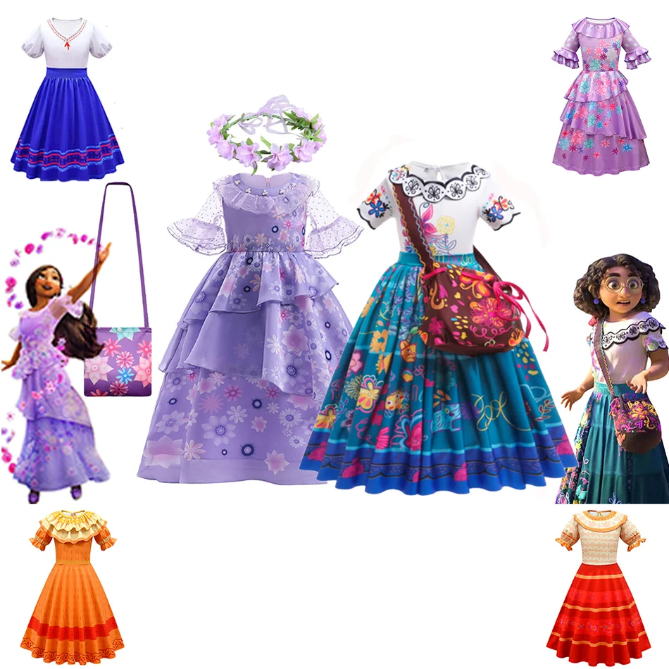 Encanto Isabela Cosplay Costumes For Girls Mirabel Madrigal Princess ...