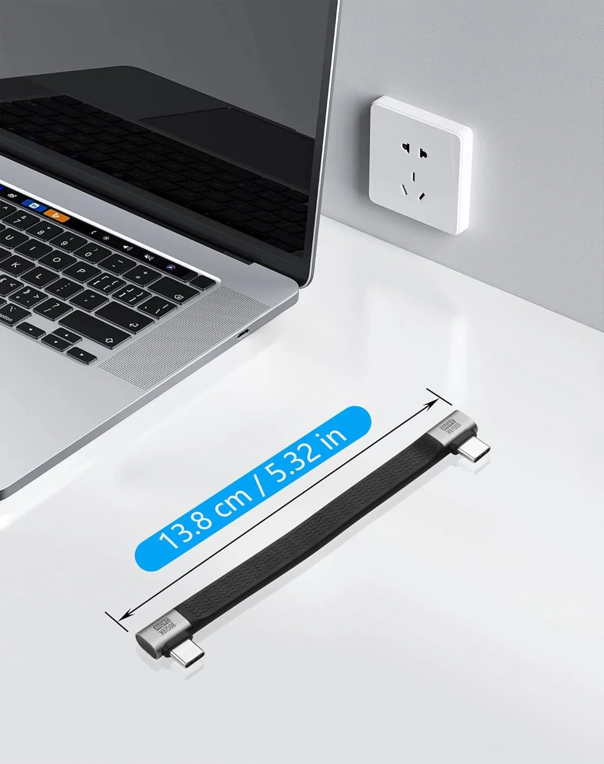 90 ° 직각 USB C to USB C 케이블 240W PD 80Gbps 썬더볼트 5 USB4.0 8K 60Hz 타입 C 숏 충전 케이블