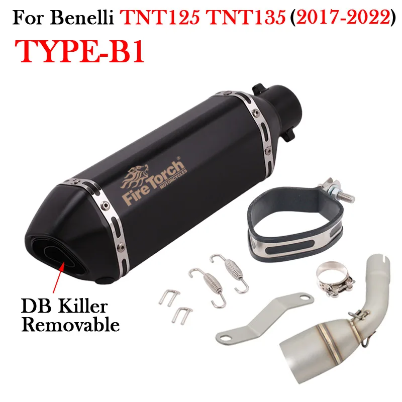 Plug And Play For Benelli TNT125 TNT135 TNT 125 135 2017 - 2020 2021 2022 Motorcycle Exhaust Modify 51mm Escape Middle Link Pipe - Image 3