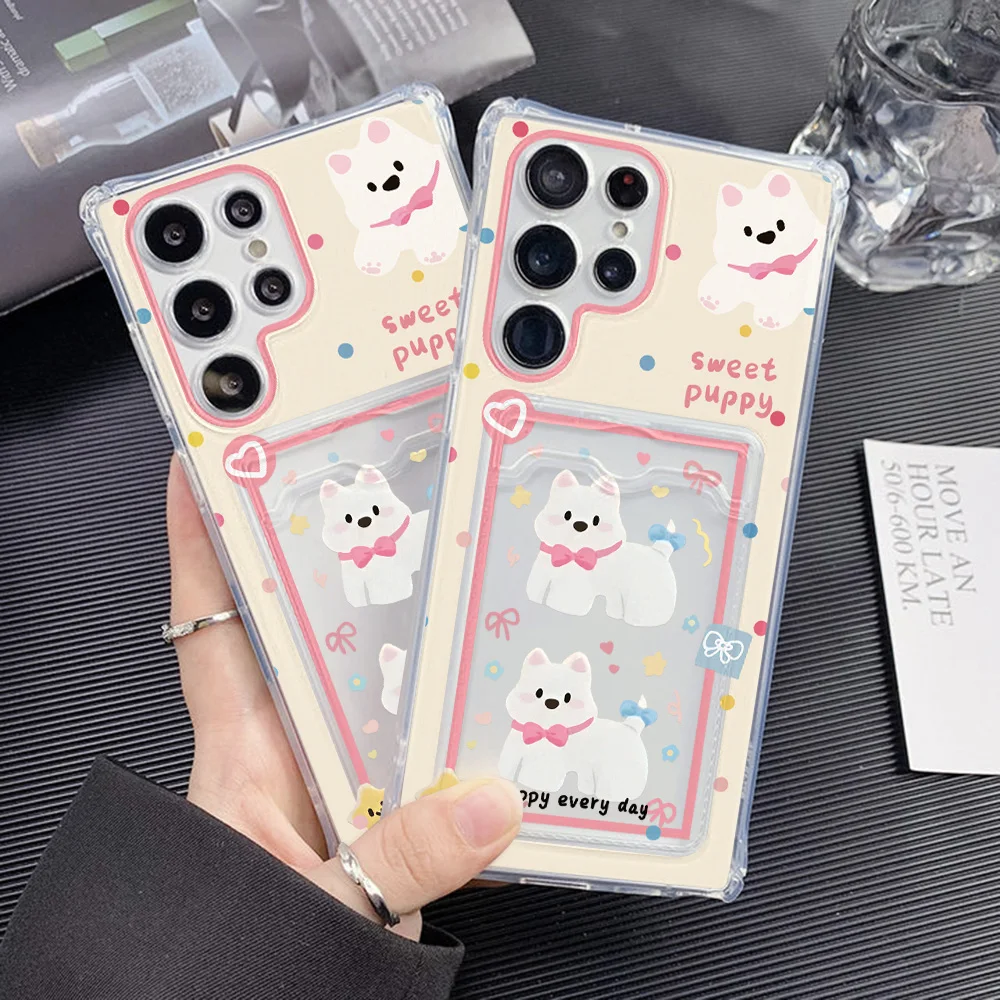 Card Holder Animal Phone Case For Samsung Galaxy S25 Ultra A56 5G A55 A54 A53 S24 FE S23 S22 Plus A52 Soft Silicone Funda Cover 5