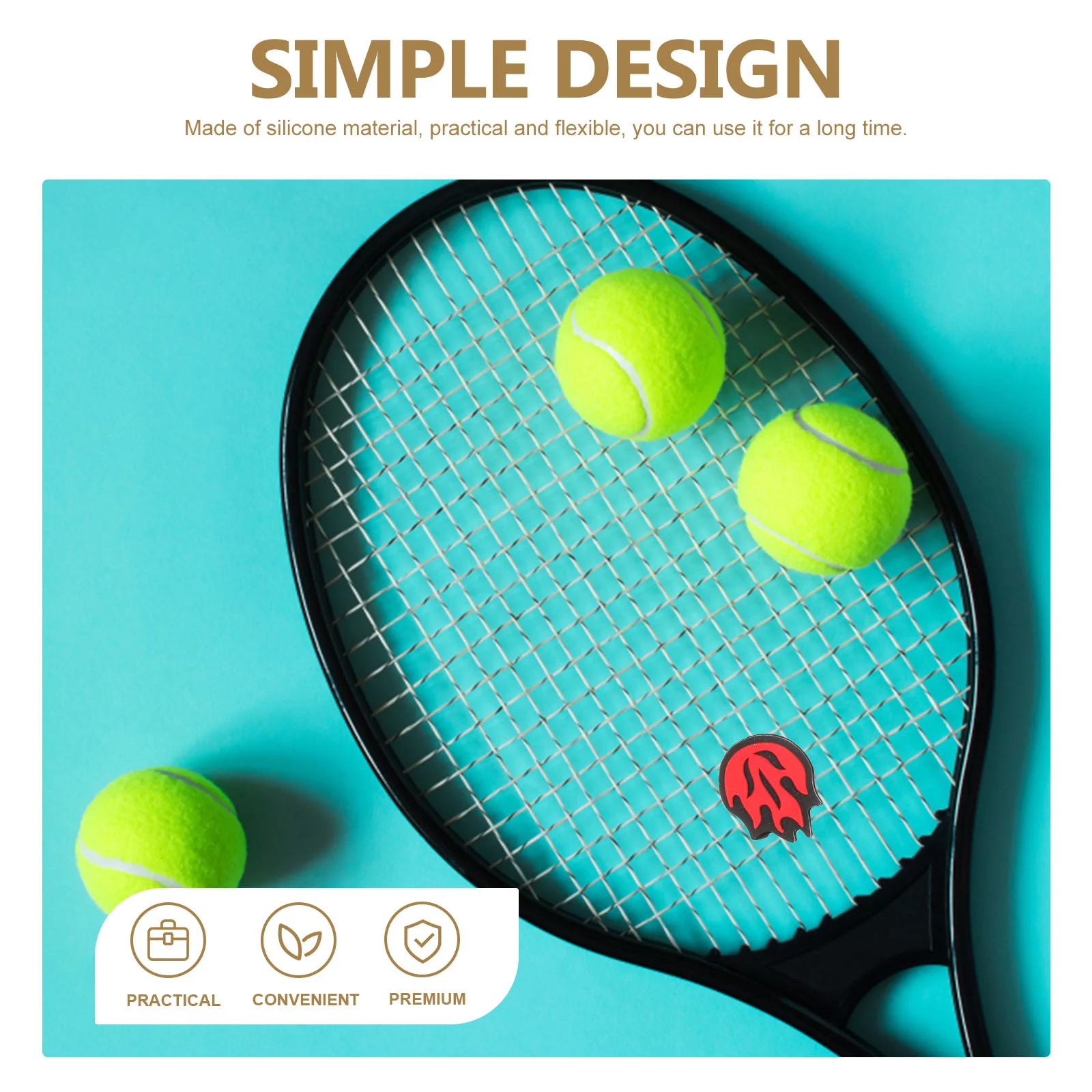 Tennis Racket Shock Absorber Racquet Dampener Vibration Silica Gel Accessories 8 Pcs