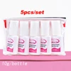 10g*5pcs Nail Glue Fast Drying For Fake Nail Tips Glitter Rhinestones Sequins Decoration Nail Gel Adhesive Manicure Tools GU7#RP 1
