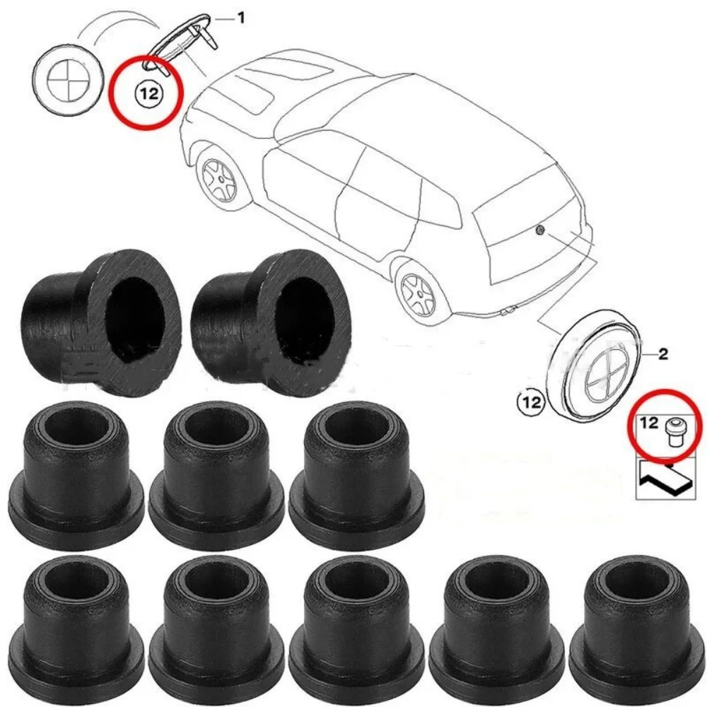 BMW 3 5 7 E32 E34 E36 E38 E39 E46 E53 E60 E65 E66 E90 M3 M5 용 자동차 엔진 후드 엠블럼 트렁크 사인 로고 그로밋 패스너