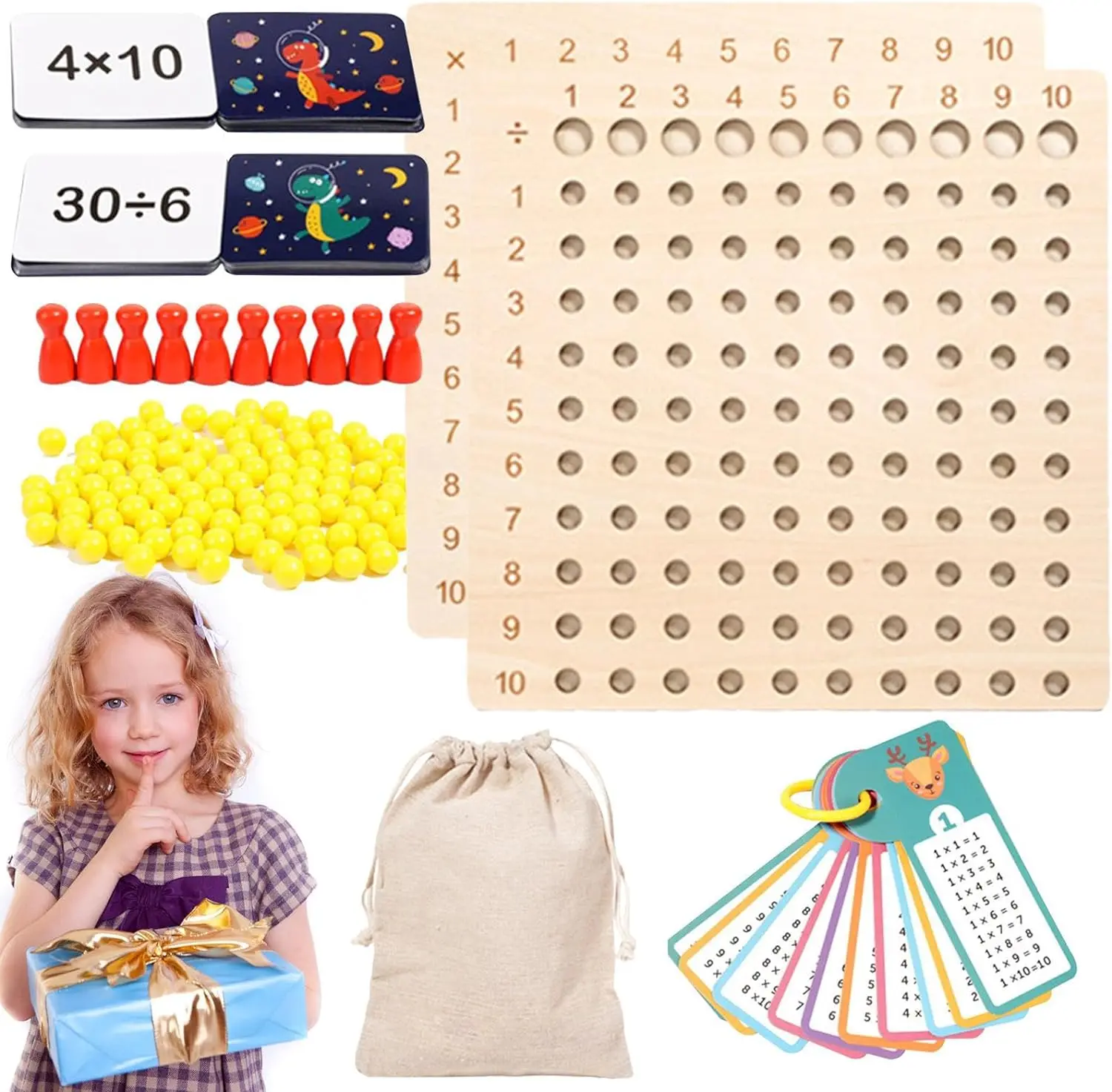 Math Multiplication Board Montessori Toys for Kids Preschool Learning board games,math toys,learning puzzle toys,desktop game toys,learning board toy,teaching aids toys,educational toys