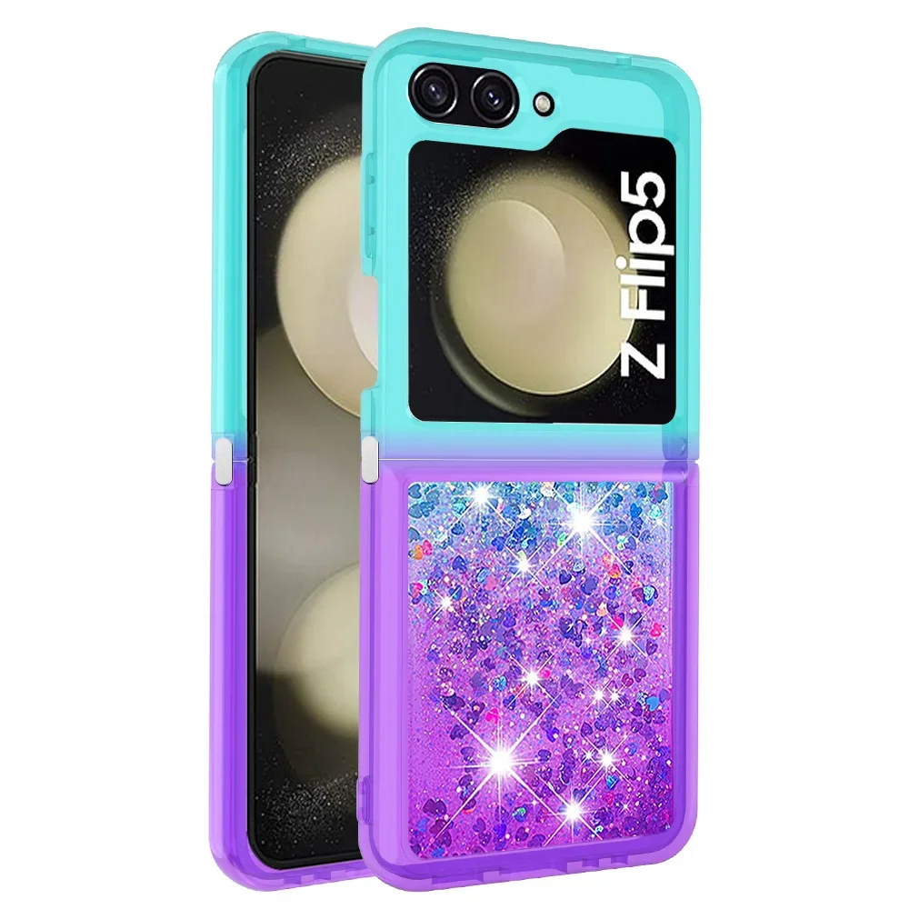 Luxury Glitter Quicksand Gradient Love Heart Bling Case Cover