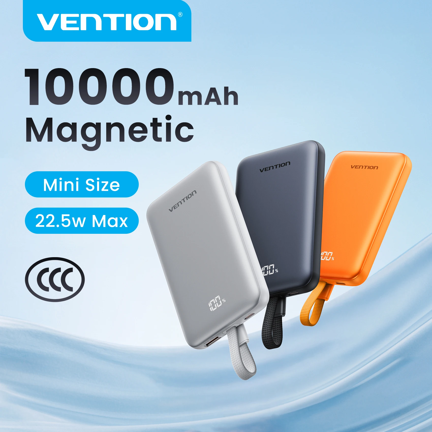 [CCC-Zertifizierung] Vention Magnetische Powerbank 22,5W 10000mAh Tragbare 3C Powerbank 15W Kabelloses Schnell-Ladegerät für iPhone 17 16 - AliExpress 202192403