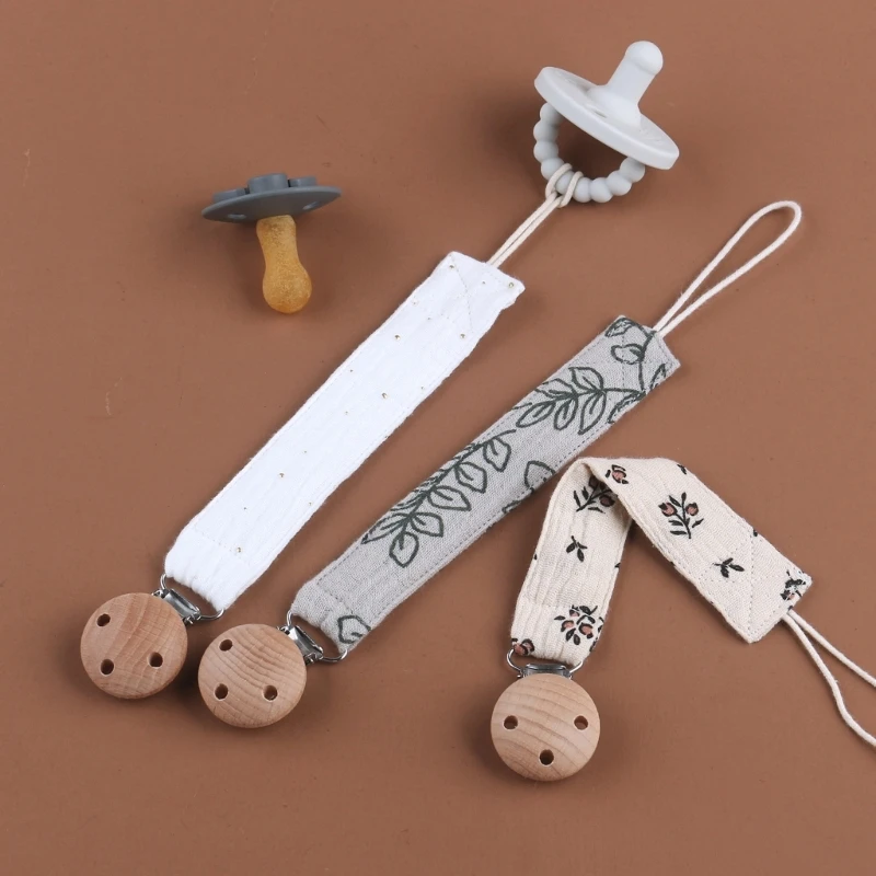 Pacifier accessories Baby pacifier print cotton rope dummy chain anti-drop nipple holder teether toy pendant soother clip